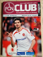 Programme FC Nurnberg - AZ Alkmaar 5.12.2007 - UEFA Cup - Football Soccer Fussball  Calcio Programm - Libros