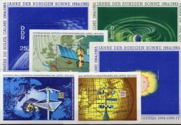 Wolken Weltall 1964 DDR Blocks 20/22+BL34/36 ** 45€ Satellit Meteorologie Wetter-Beobachtunng M/s Blocs Sheet Bf Germany - Clima & Meteorología