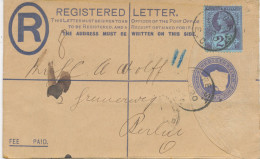 GB 1901 QV Mixed Postage On Uprated Postal Stationery Registered Env CDS Thimble 21mm FOREST / E.C (LONDON) To BERLIN - Lettres & Documents