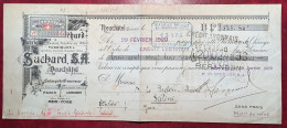Suchard Neuchatel 1920 Mixte Suisse+France Timbre Fiscal Effets De Change Chèque  (Schweiz Fiskalmarken Revevenue Stamps - Fiscales