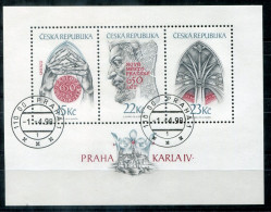 TSCHECHISCHE REPUBLIK Block 7, Bl.7 FD Canc. - Karl IV. - CZECH REPUBLIC / RÉPUBLIQUE TCHÈQUE - Blocs-feuillets