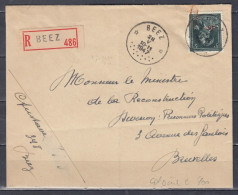 Aangetekende Brief Van Beez (sterstempel) Naar Bruxelles - 1946 -10%