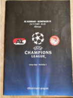 Programme AZ Alkmaar - Olympiakos Pireaus - 24.11.2009 - UEFA Champions League- Football Soccer Fussball Calcio Programm - Boeken