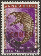 CONGO 1960 Giant Ground Pangolin Overprinted - 8f. - Bistre, Violet And Brown FU - Oblitérés