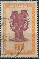 RUANDA URUNDI 1948 Native Carvings - 1f - Double Mask FU - Used Stamps