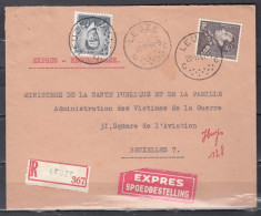 Expres Brief Van Leuze C Naar Bruxelles - 1953-1972 Anteojos