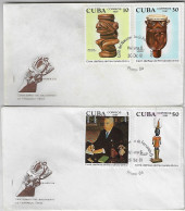 Cuba 1981 FDC Complete Series Birth Centenary Fernando Ortis Ethnographer African Idol Drum Arara God Of Thunder Chango - FDC