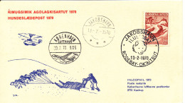 Greenland DOGSLED POST Jakobshavn Rodebay 13-2-1970 Sent To Denmark Helicopter In The Cachet - Storia Postale