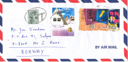 Israel Air Mail Cover Sent To Norway Haifa 20-8-2007 - Poste Aérienne