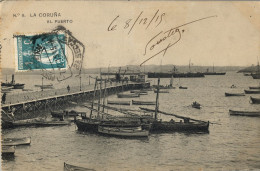 LA CORUÑA , EL PUERTO , HAUSER Y MENET Nº 9 , AÑO 1915 ,  T.P.  CIRCULADA DESDE OPORTO - La Coruña