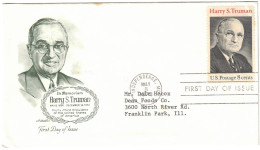 USA - États-Unis - Independence Mo  - FDC - Harry S. Truman - Lettre Pour Franklin Park - 1973 - 1971-1980