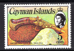 Cayman Islands 1978-80 Pirates, Treasure, & Marine Life - Small Size - 5c Pistol & Coral MNH (SG 447) - Cayman Islands