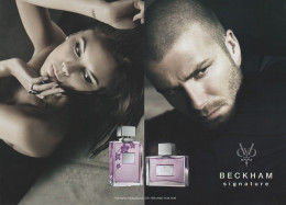 Publicité Papier - Signature De David Beckham 2 Pages (petit Format) - Publicités Parfum (journaux)