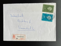 NETHERLANDS 1975 REGISTERED LETTER HOOGEVEEN TO VOERENDAAL 10-04-1975 NEDERLAND AANGETEKEND - Cartas & Documentos