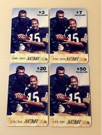 Mint USA UNITED STATES America Prepaid Telecard Phonecard, Green Bay Packer HOF-Lombardi/Starr(300EX,Set Of 4 Mint Cards - Collezioni