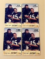 Mint USA UNITED STATES America Prepaid Telecard Phonecard, Green Bay Packer HOF-Lombardi/Starr(300EX,Set Of 4 Mint Cards - Colecciones