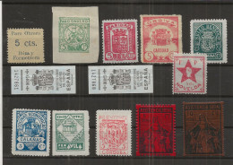 FISCAUX LOT DE TIMBRES D'ASSISTANCE D'ESPAGNE - Revenue Stamps