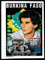 Timbre-poste Gommé Non Dentelé Neuf** - Ayrton Senna Sur MC Laren MP 4/6 Honda - N° 938 (Yvert) - Burkina Faso 1995 - Burkina Faso (1984-...)