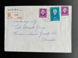 NETHERLANDS 1975 REGISTERED LETTER JOURE TO UTRECHT 08-12-1975 NEDERLAND AANGETEKEND - Brieven En Documenten