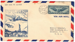 USA - États-Unis - New York - Air Mail - First Flight Fam 18 - Trans-Atlantic Air Mail - Lettre Pour Brooklyn - 1939 - 1c. 1918-1940 Storia Postale