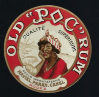étiquette Old Poc Rum Qualité Supérieure Seuls Importateurs Maviel, Parent, Canel Rodez Aveyron 12 " Femme"   - France - Rum