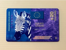 Mint USA UNITED STATES America ACMI Prepaid Telecard Phonecard,Endangered Species Series- Zebra $20(Mintage1500) - Altri & Non Classificati