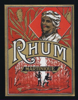 étiquette  Rhum  Martinique  " Femme"  Plantation Canes à Sucre  - France - Rum