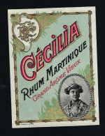 étiquette  Rhum  Martinique Grand Arôme Vieux Cécilia " Femme, "  - France - Rum