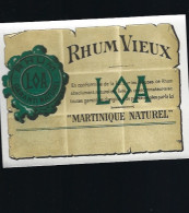 étiquette  Rhum  Vieux LOA Martinique Naturel   - France - Rum