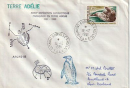 The Arcad-3 Project - Scientific Expedition To Adelie Land (French Antarctic) 1981,letter To New-Zealand - Clima & Meteorología