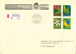 Liechtenstein Registered Cover Sent To Germany 8-7-1971 With Complete Set Of 4 FLOWERS - Lettres & Documents