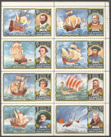 Umm Al Qiwain 1972, Explorers, Cook, Drake, Columbus, Nansen, 8val - Explorateurs & Célébrités Polaires