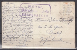 Postkaart Van Neufchateau Naar Bertrix Militar Uberwachungstelle Neufchateau - Covers & Documents