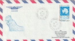 Traité De L'Antarctique 1981, Lettre Postée Port Aux Francais (île Kerguelen) Envoyée En Nouvelle-Zélande - Trattato Antartico