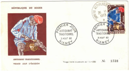 Niger - Niamey - Cachet Dirkou Répunlique - FDC - Artisanat Traditionnel - N°1538 - 3 Août 1963 - Niger (1960-...)