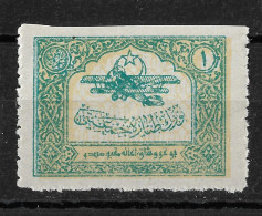 Turkey 1926 1Ghr Biplane, Postal Tax Air Fund/ Air Post Stamp. MLH. Mi 2/Sc RAC2. - Ungebraucht