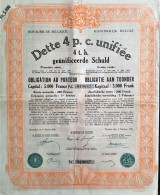 Koninkrijk Belgie - Dette 4 Pc Unifiée (1936) - Banque & Assurance