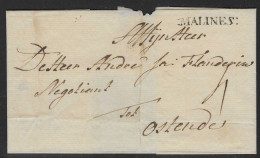 Voorloper Verstuurd Uit Malines Naar Ostende 29.9.1750 - 1714-1794 (Austrian Netherlands)