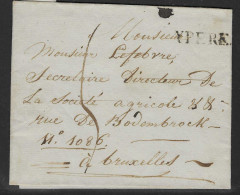 Voorloper Verstuurd Uit Ypere Naar Bruxelles - 1714-1794 (Oostenrijkse Nederlanden)