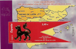 SPANIEN - ESPAÑA - 2010 - 1100 AÑOS DE LA FUNDACIÓN DEL REINO DE LEÓN - BLOQUE - MNH - Blocs & Feuillets