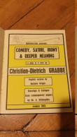Comedy, Satire, Irony & Deepter Meaning, Christian-Dietrich Grabbe, London 1955 - Pièces Et Scénarios