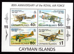 Cayman Islands 1998 80th Anniversary Of The Royal Air Force MS MNH (SG MS863) - Cayman Islands