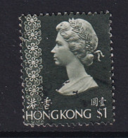 Hong Kong: 1975/82   QE II     SG322      $1   Bottle-green   Used  - Usados