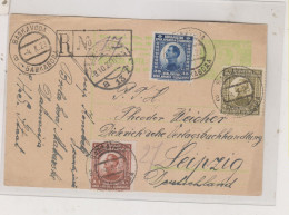 YUGOSLAVIA  1923 BASKA VODA Registered Postal Stationery To Germany - Cartas & Documentos