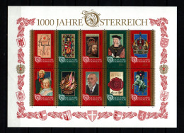 Oostenrijk 1996 Nr 2024/33 In Blok, Zeer Mooi Lot 4642 - Collections (sans Albums)