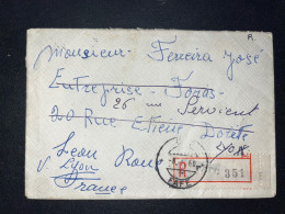 ENVELOPPE RECOMMANDEE PORTUGAL / FAFE 1960 / POUR LYON FRANCE - Cartas & Documentos