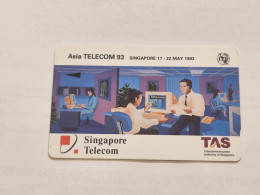 SINGAPORE-(1STAC)-Asia Telecom 93-(176)(1STAC-092256)($5)(tirage-350.000)-used Card+1card Prepiad Free - Singapore