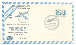 ARGENTINA 1979 AEROPOSTA ARGENTINA 50 ANNIVERSARY FLIGHTS AEROPHILATELY COVER - FDC