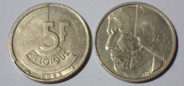 5 Francs – Belgique – 1986 – Légende Française – Bronze Aluminium – KM 163 - 5 Frank