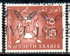 SOUTH ARABIA SAUDI ARABIA SAUDITA ARABIE SEOUDITE YEMEN 1965 COAT OF ARMS CONFEDERATION 35f USED USATO OBLITERE' - Arabie Saoudite